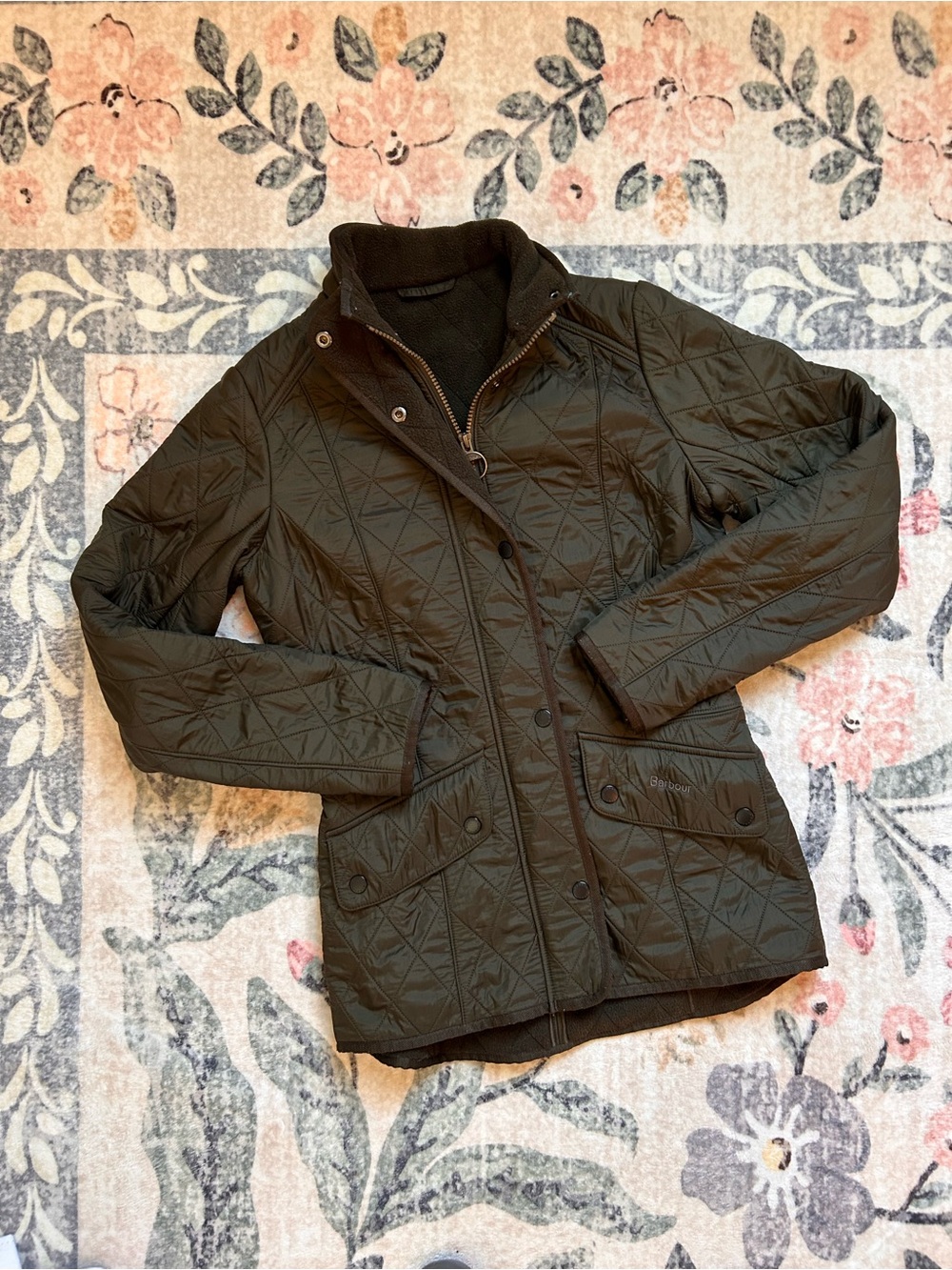 Barbour Women’s Millfire Diamond-Quilted Women's Jacket in Dark Olive